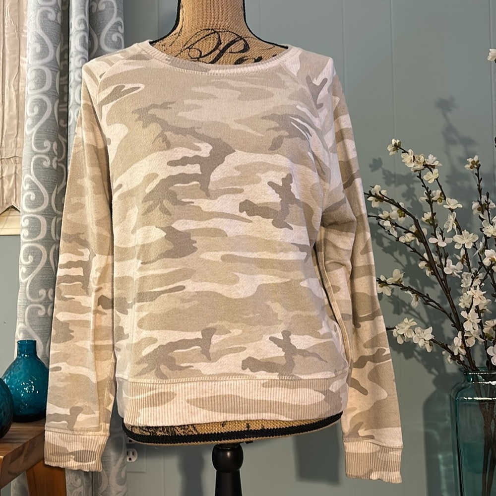 Rails Theo Crewneck Pullover in Oatmeal Camo